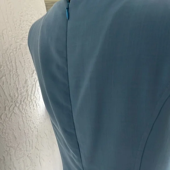 EUC vintage Oscar De la Renta dress light blue sleeveless knee length size 8 - Picture 7 of 8